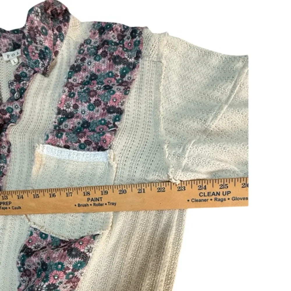 POL Floral Knit Shirt with Pink and Cream Accents - Picture 15 of 16